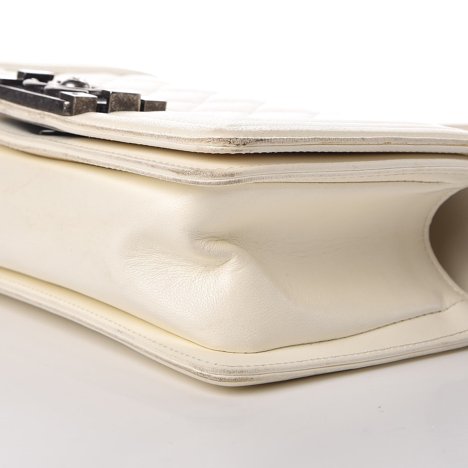 Chanel Lambskin Quilted Small Boy Flap Ivory 13 of 14