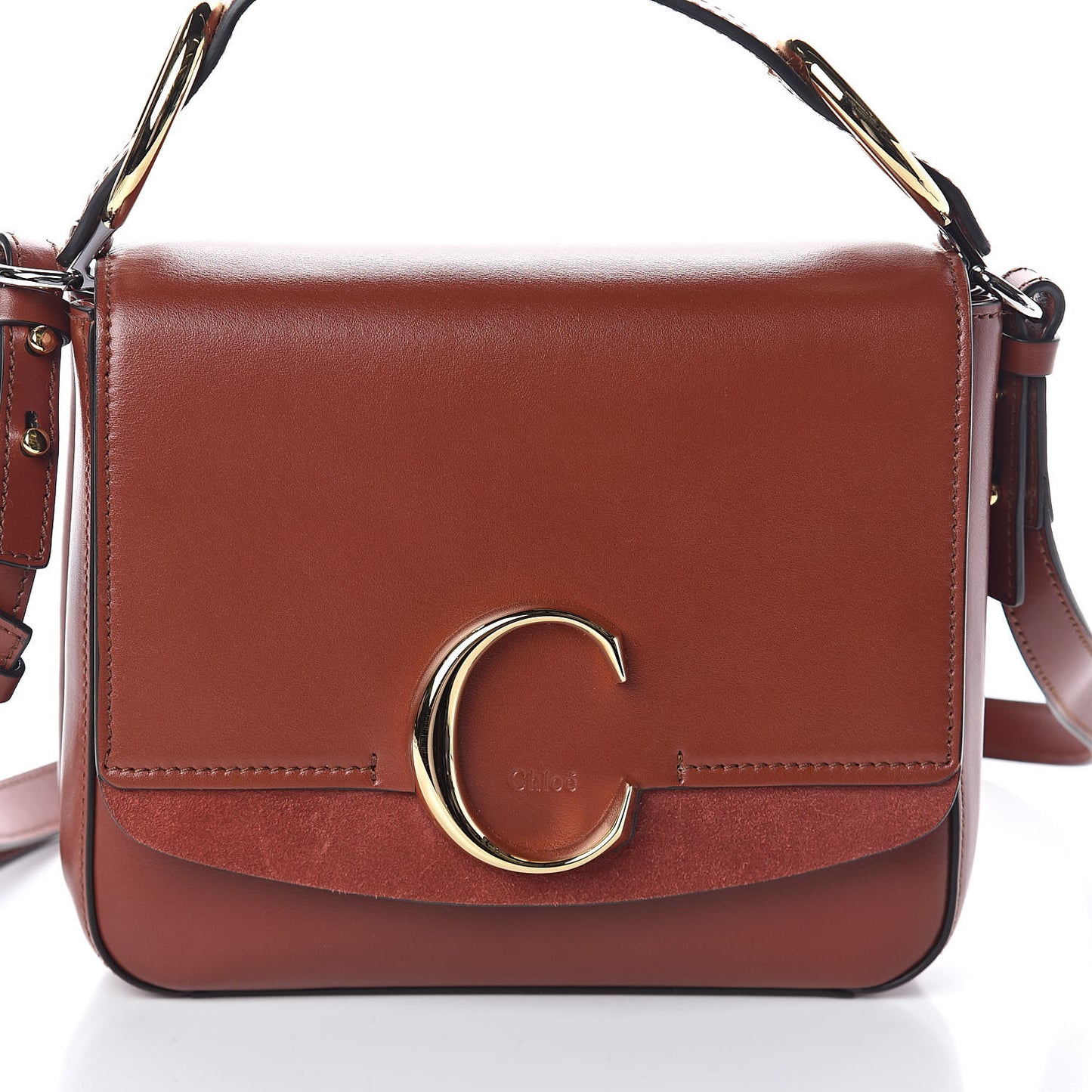Calfskin Small C Double Carry Sepia Brown