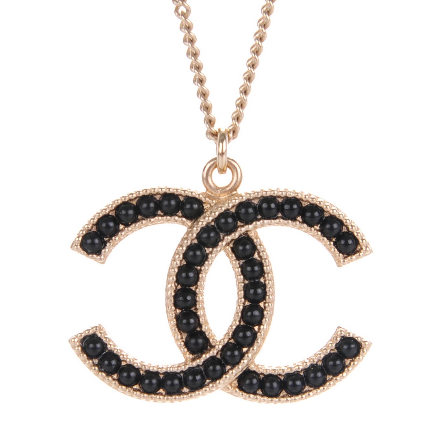 Bead CC Necklace Gold Black