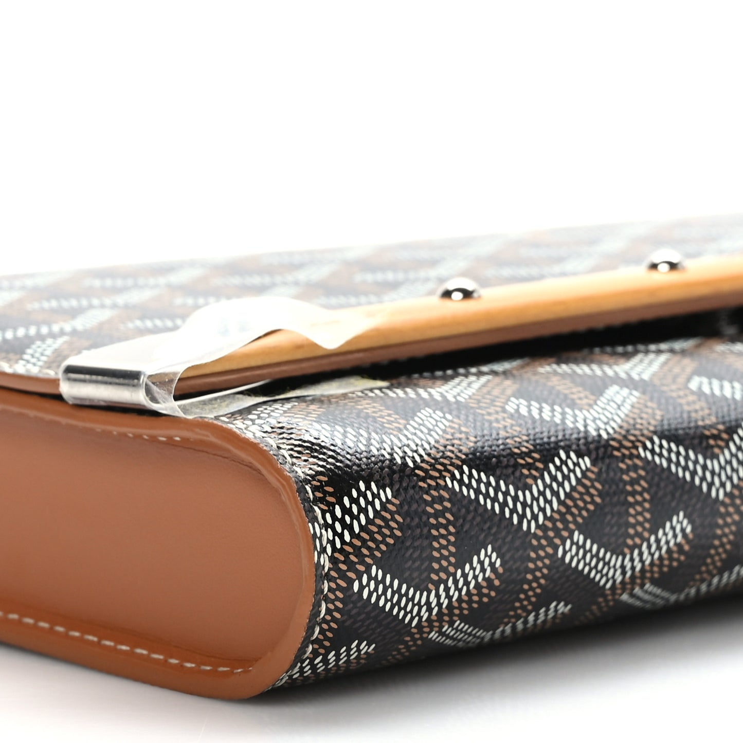 Goyardine Monte Carlo Bois Clutch With Strap Black Gold