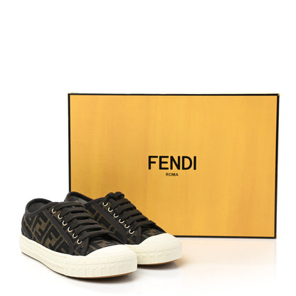 Fendi Fabric Jacquard FF Womens Domino Low Top Sneakers 36 Tobacco 10 of 10