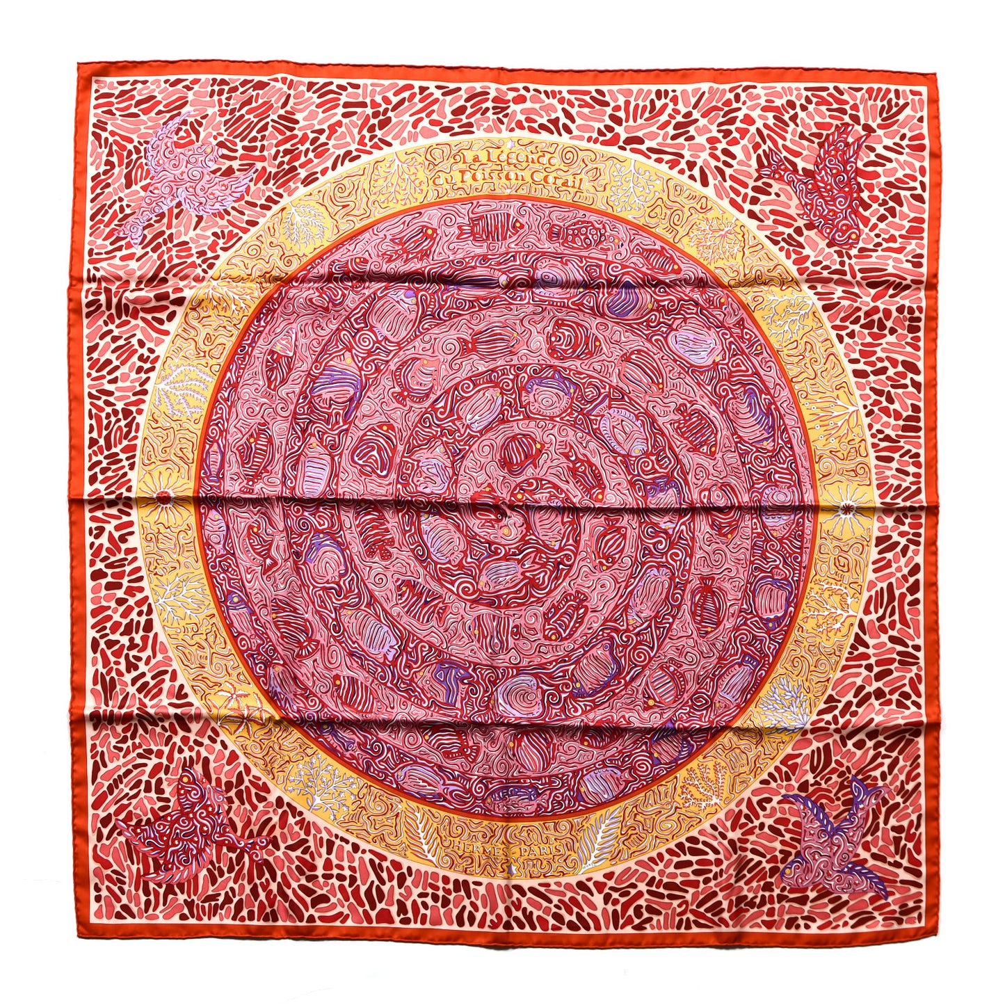 Silk La Legende Du Poisson Corail Scarf 90