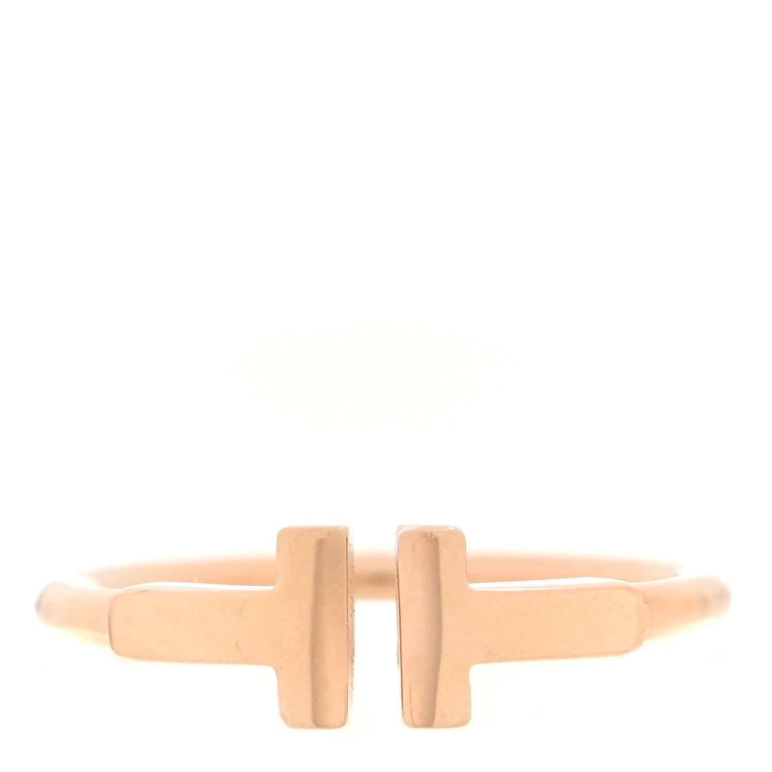 Tiffany 18K Rose Gold T Wire Ring 51 5.75 1 of 5