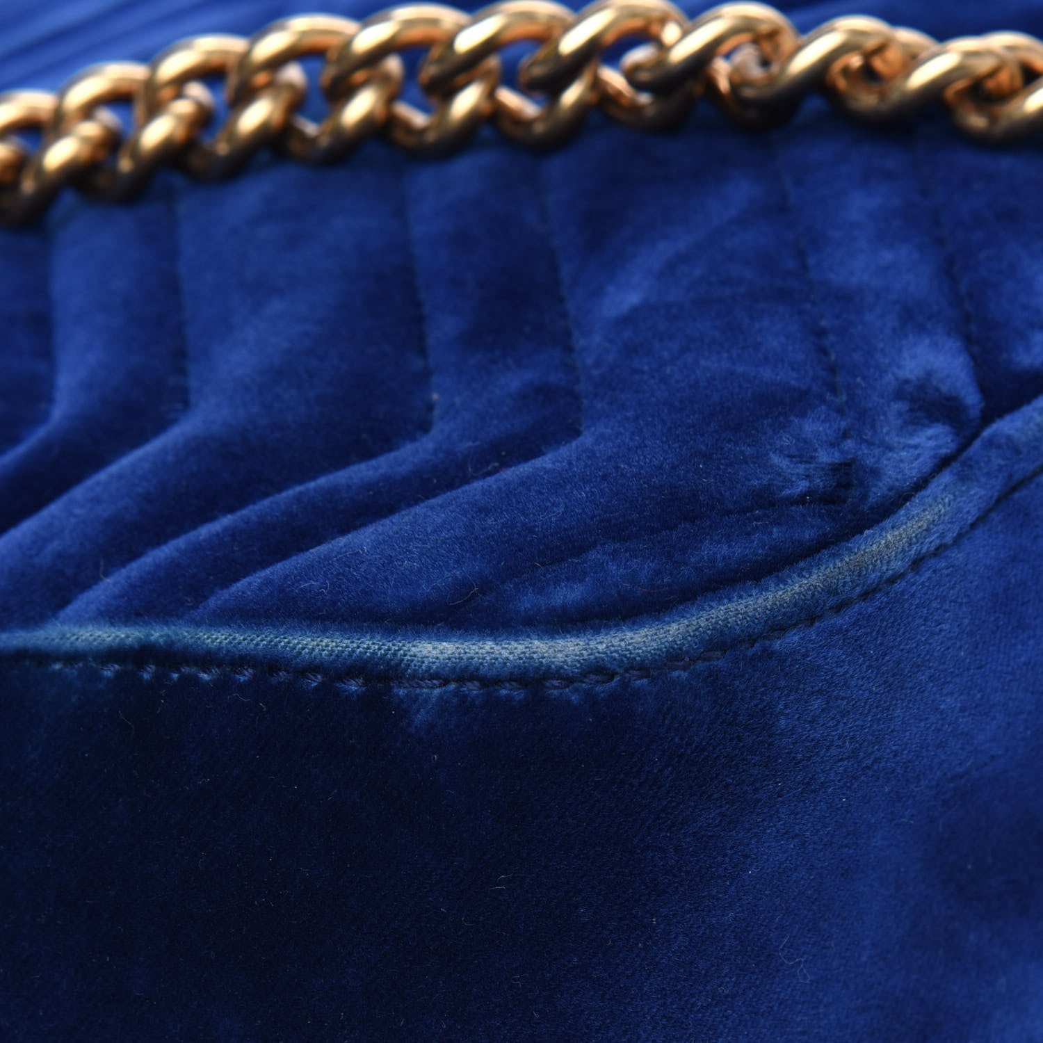 Gucci Velvet Matelasse Medium GG Marmont Shoulder Bag Cobalt Blue 4 of 4