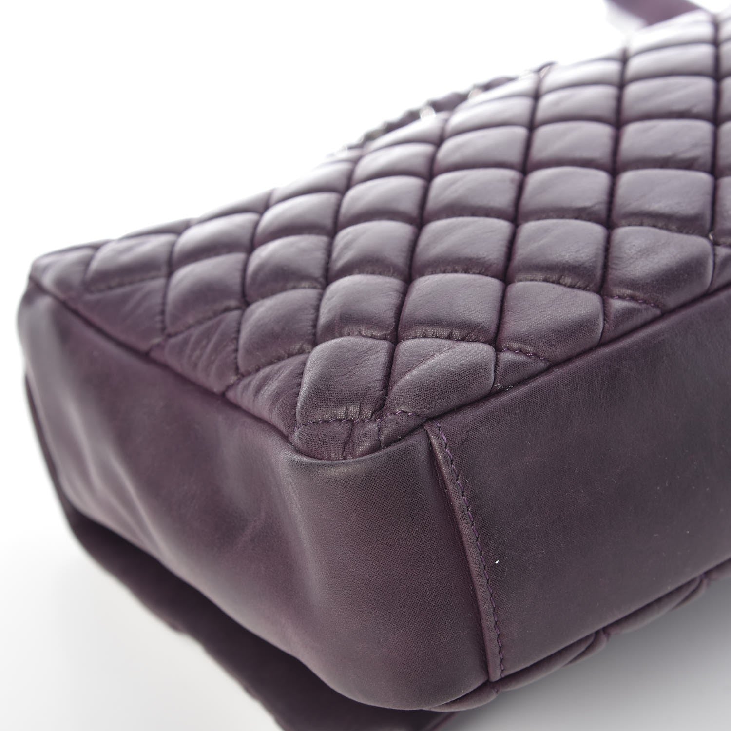 Chanel Iridescent Calfskin Quilted Large New Bubble Flap Plum 12 of 12