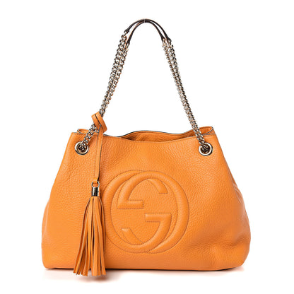 Gucci Pebbled Calfskin Medium Soho Chain Shoulder Bag Curcuma 1 of 9