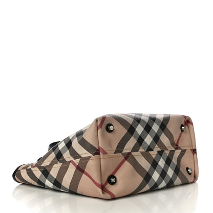 Burberry Nova Check Patent Trim Shopper Tote Black 4 of 15
