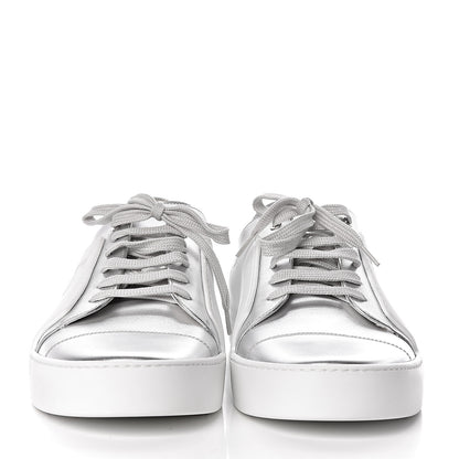 Chanel Iridescent Goatskin Mens Sneakers 45 White Silver 2 of 9