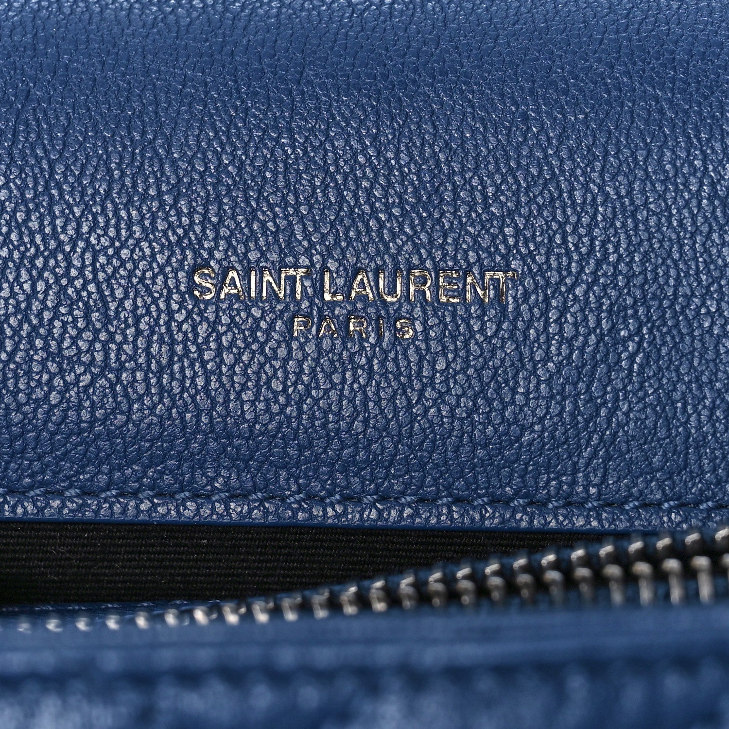 Saint Laurent Sheepskin Matelasse Chevron Monogram Medium College Bag Royal Blue 6 of 10