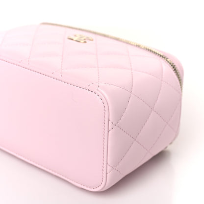 Chanel Lambskin Quilted Small Top Handle Vanity Case With Chain Light Pink 9 of 10