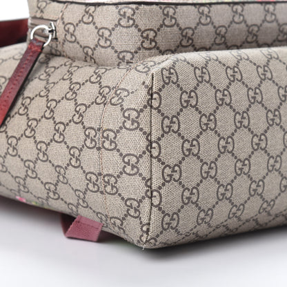 Gucci GG Supreme Monogram Blooms Medium Single Buckle Backpack Beige Multicolor Dry Rose 8 of 11