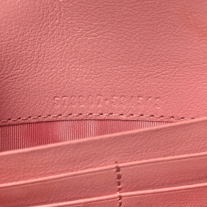 Gucci Azalea Calfskin Enamel Matelasse Diagonal Torchon GG Marmont Chain Wallet New Cherry Red Wild Rose 6 of 12