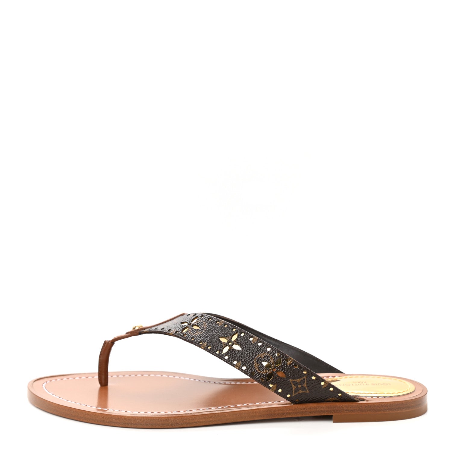 Louis Vuitton Monogram Sunny Flat Thong Sandals 38 Brown 1 of 8