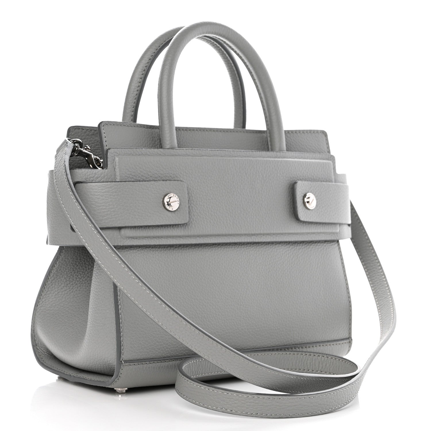 Givenchy Grained Calfskin Mini Horizon Satchel Pearl Grey 3 of 9