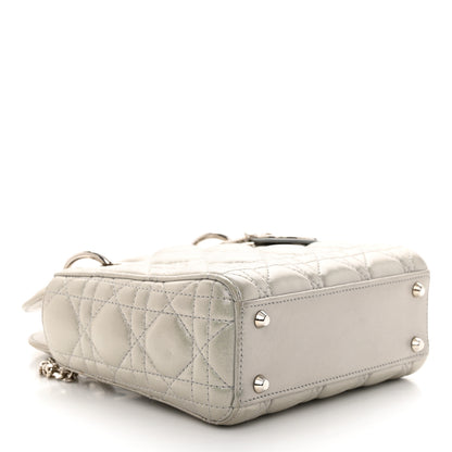 Christian Dior Metallic Nubuck Cannage Mini Lady Dior Silver 4 of 12