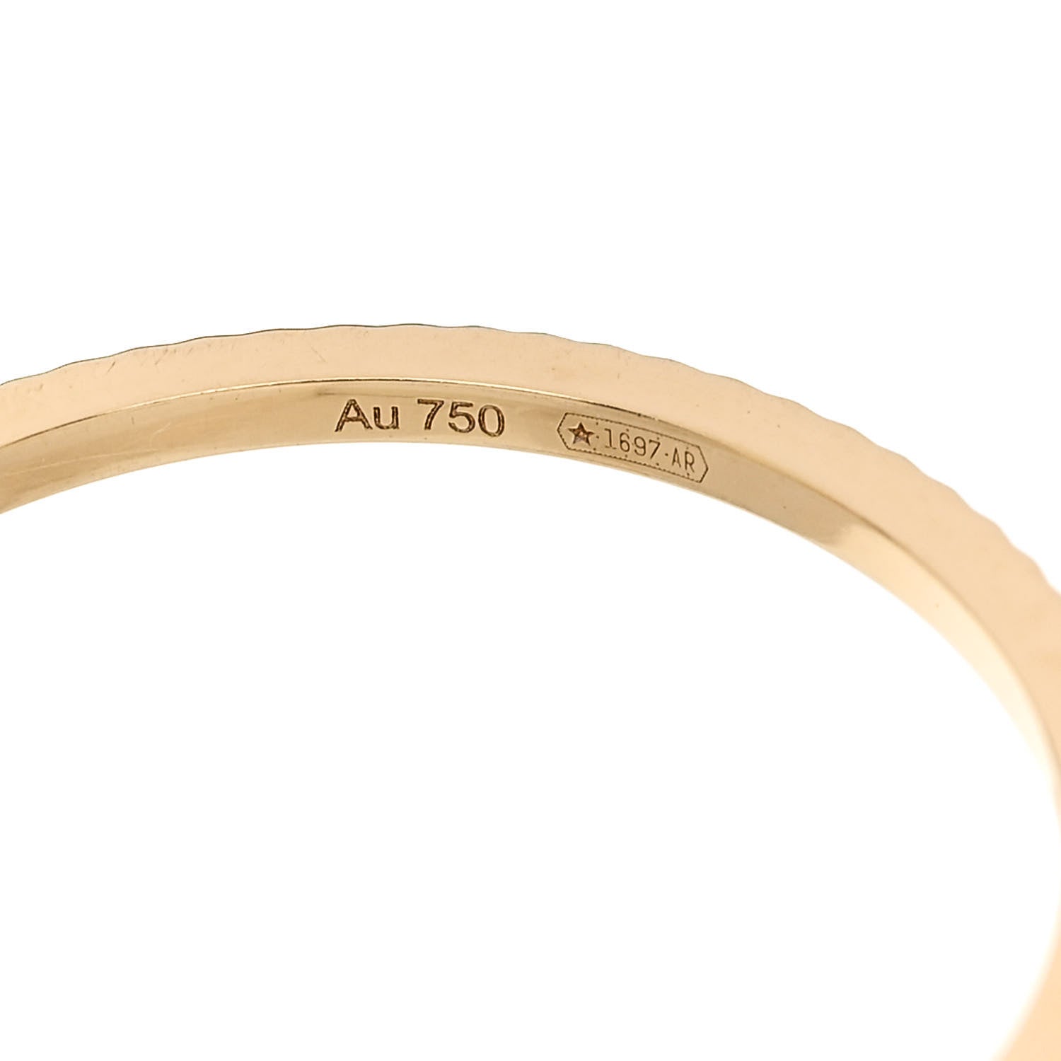 Gucci 18K Yellow Gold GG Running Charm Ring 55 7.25 5 of 6