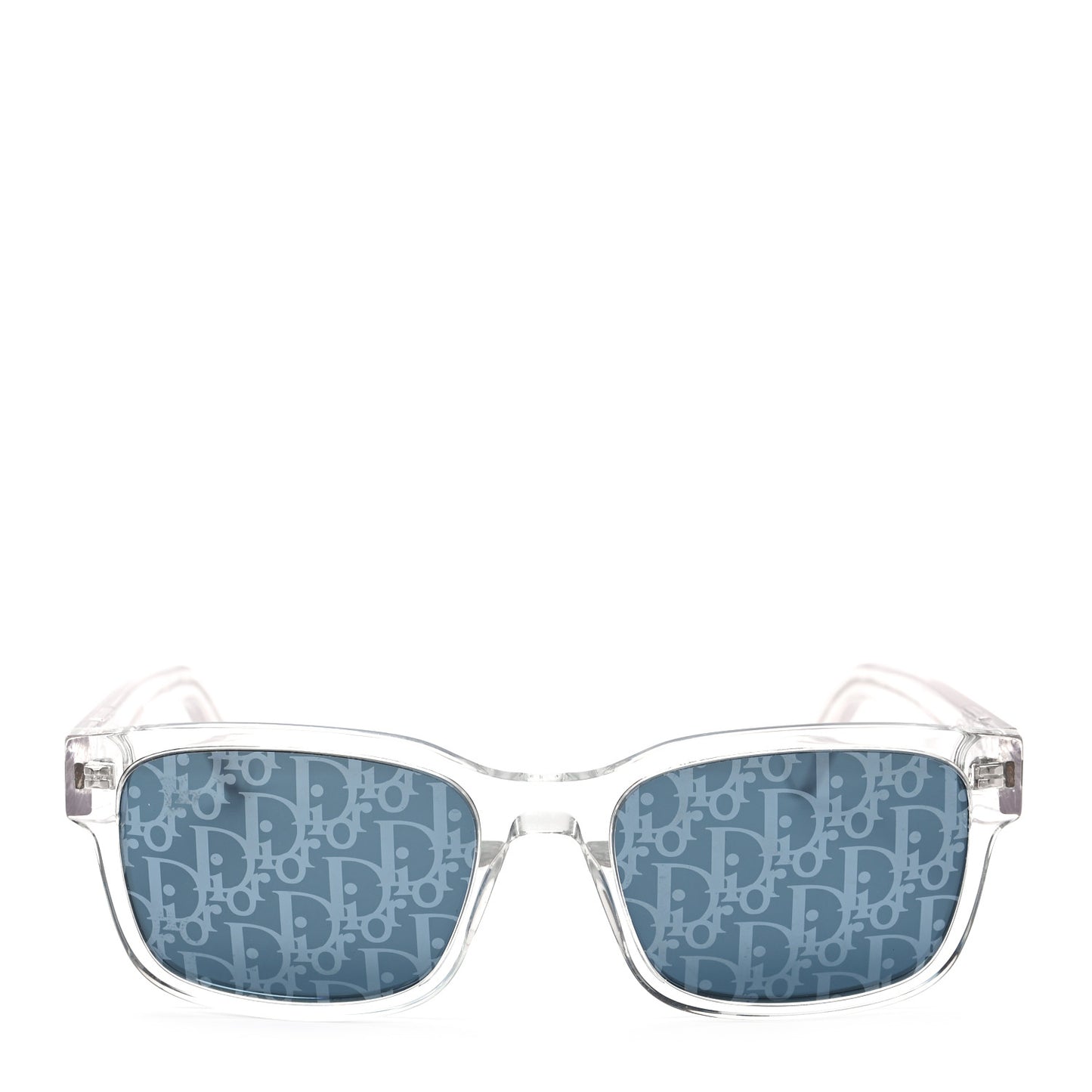 Acetate Mirrored Oblique CD Link Rectangular Sunglasses S1U Crystal