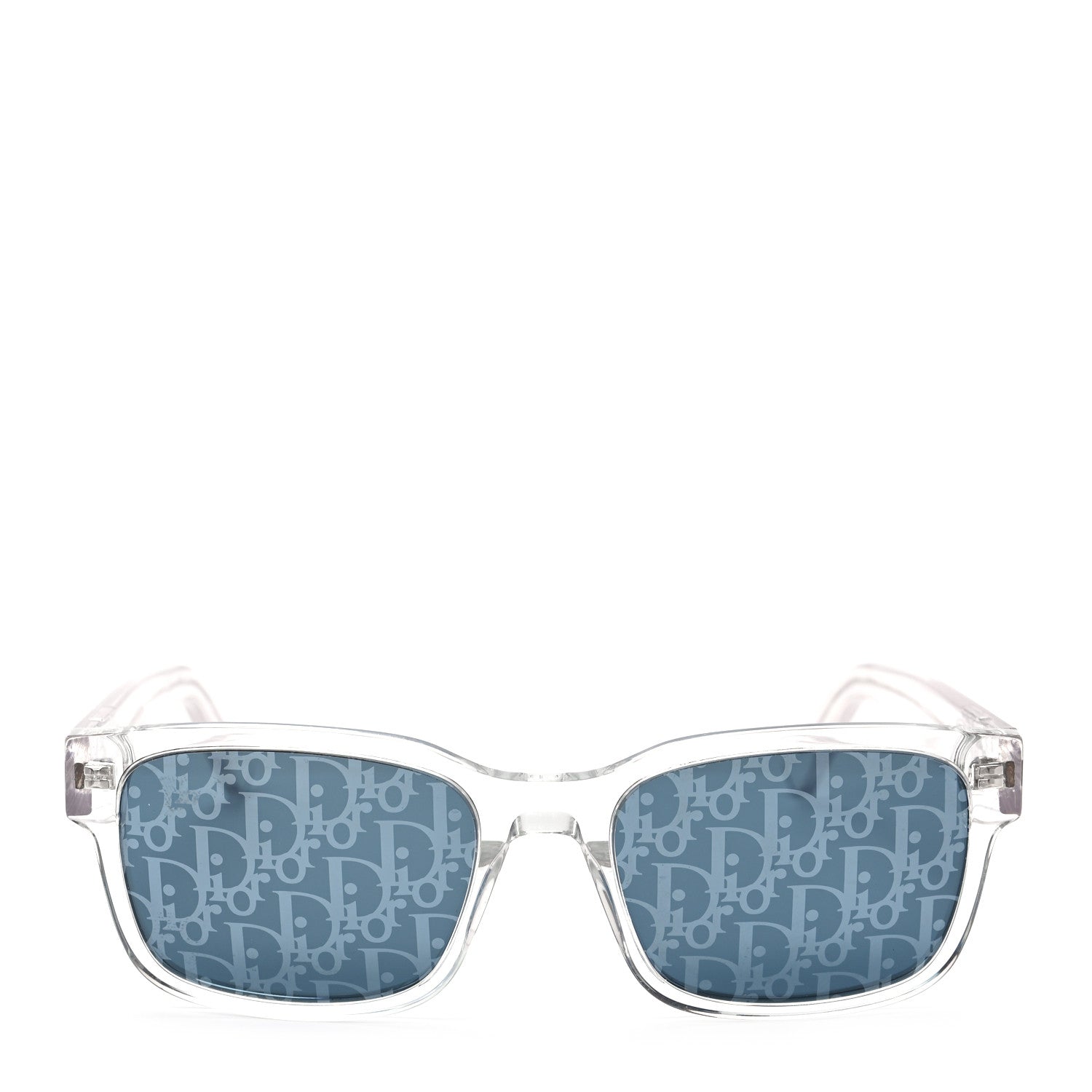 Christian Dior Acetate Mirrored Oblique CD Link Rectangular Sunglasses S1U Crystal 2 of 5