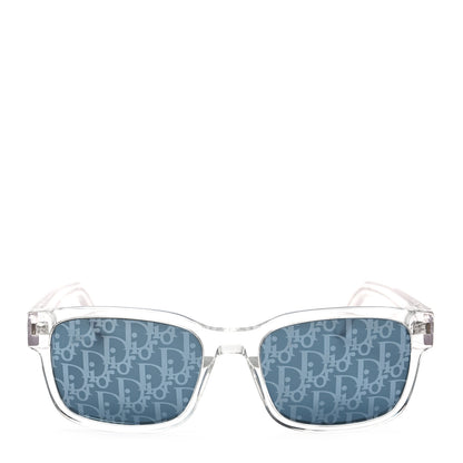 Christian Dior Acetate Mirrored Oblique CD Link Rectangular Sunglasses S1U Crystal 2 of 5