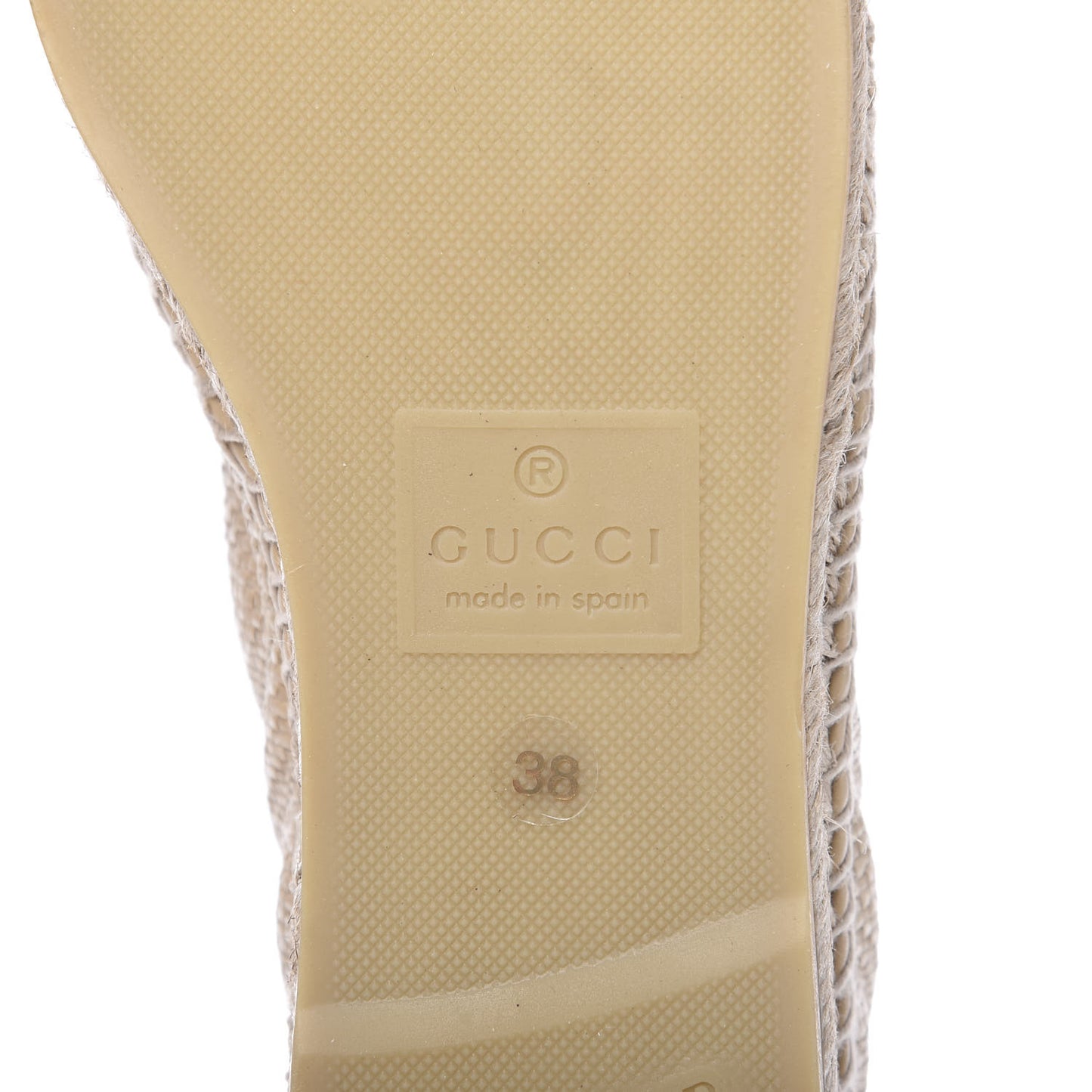 Straw Elaphe Matelasse GG Marmont Espadrilles 38 Natural Cream Brown