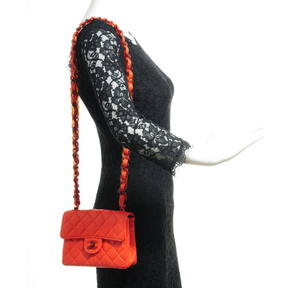 Chanel Lambskin Tortoise Chain Mini Square Flap Orange 2 of 10
