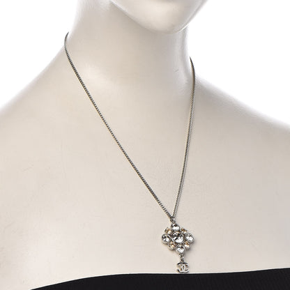 Chanel Crystal CC Necklace Silver 2 of 6