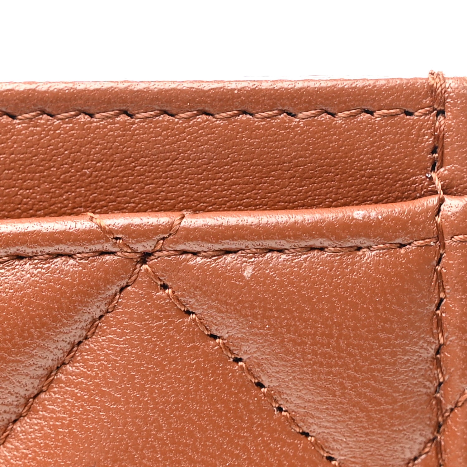 Chanel Lambskin Quilted Studded CC Card Holder Camel 14 of 19