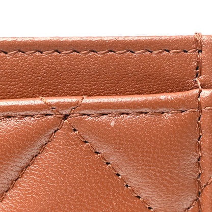 Chanel Lambskin Quilted Studded CC Card Holder Camel 14 of 19