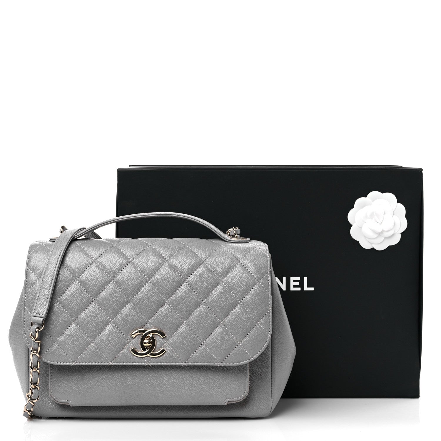 Chanel Caviar Quilted Large Business Affinity Flap Grey 12 of 12