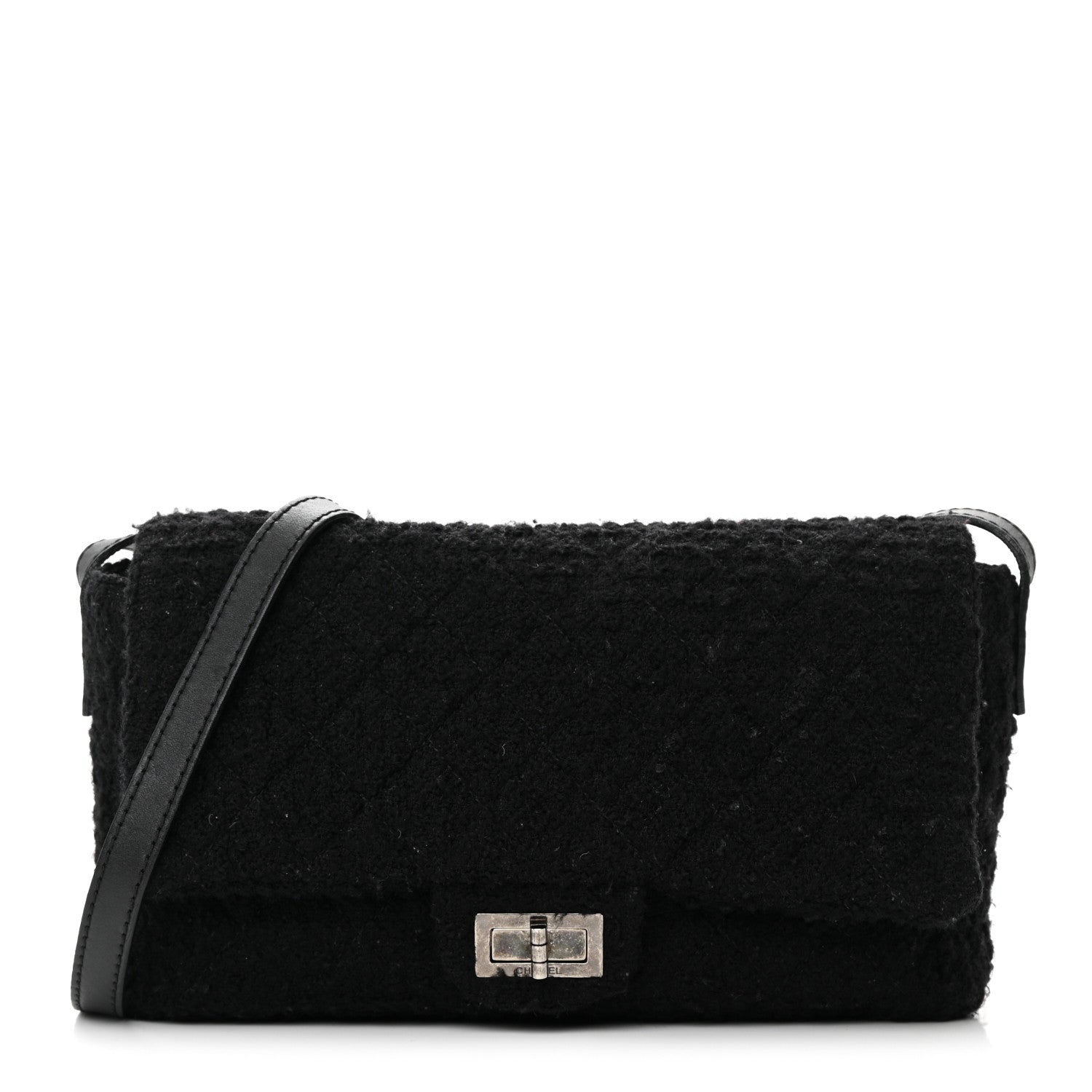 Chanel Easy Tweed Jumbo Reissue Messenger Flap Black 1 of 19
