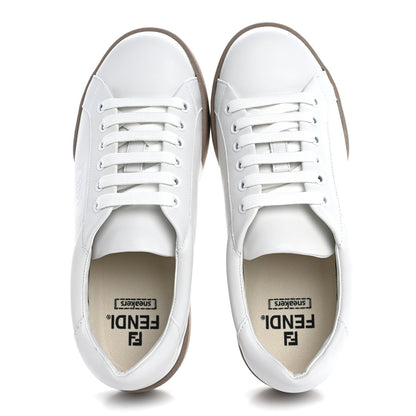 Fendi Calfskin Womens Fendi Match Low Top Sneakers 38 White Beige 2 of 16