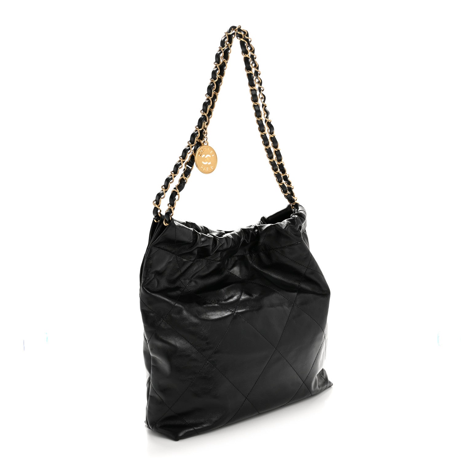Chanel Shiny Calfskin Quilted Small Chanel 22 Black 4 of 12