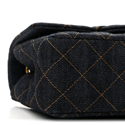 Chanel Denim Quilted Mini Rectangular Flap Dark Blue 9 of 11