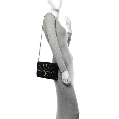 Louis Vuitton Calfskin Studded Louise Chain GM Black 2 of 12