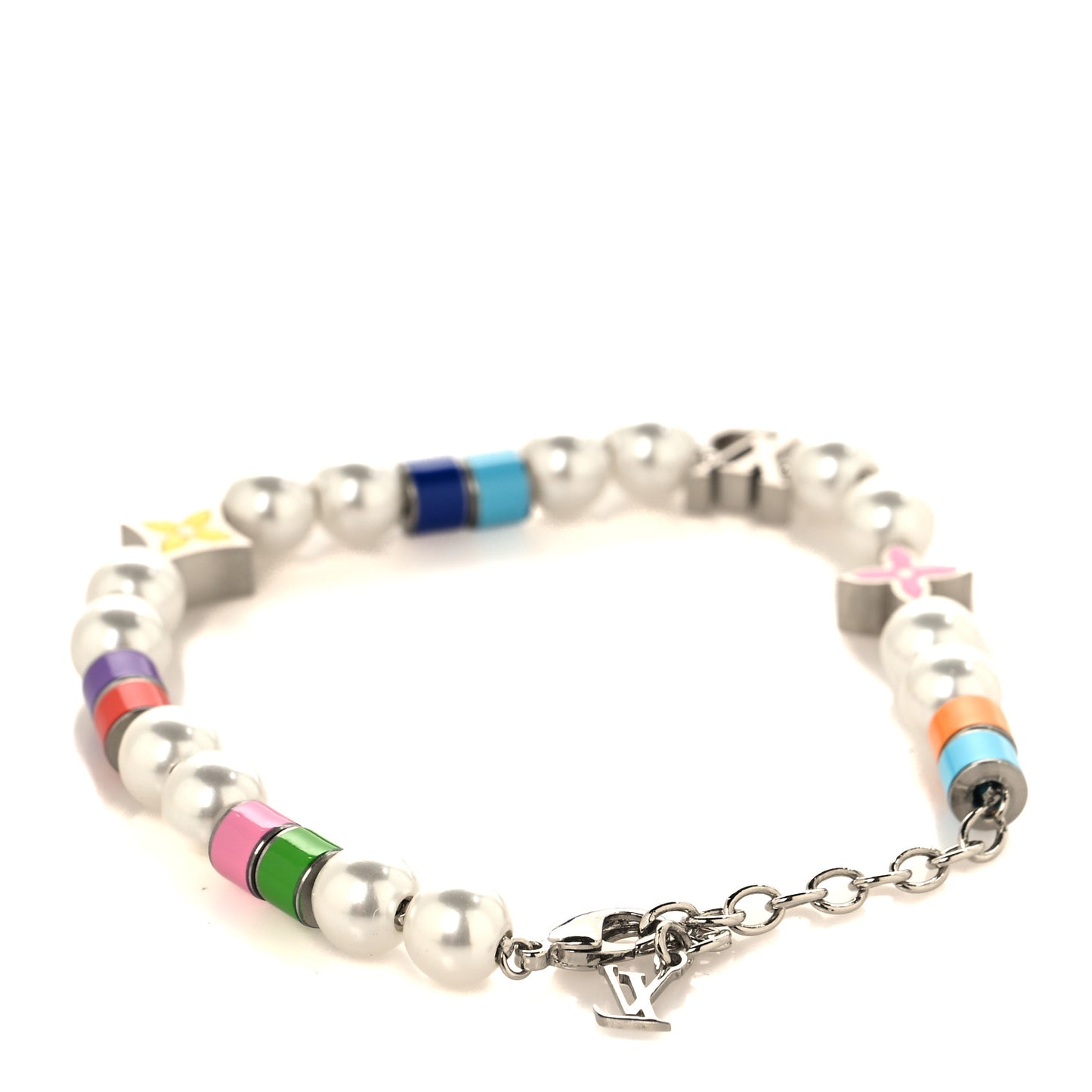 Monogram Flower Pearl Party Bracelet