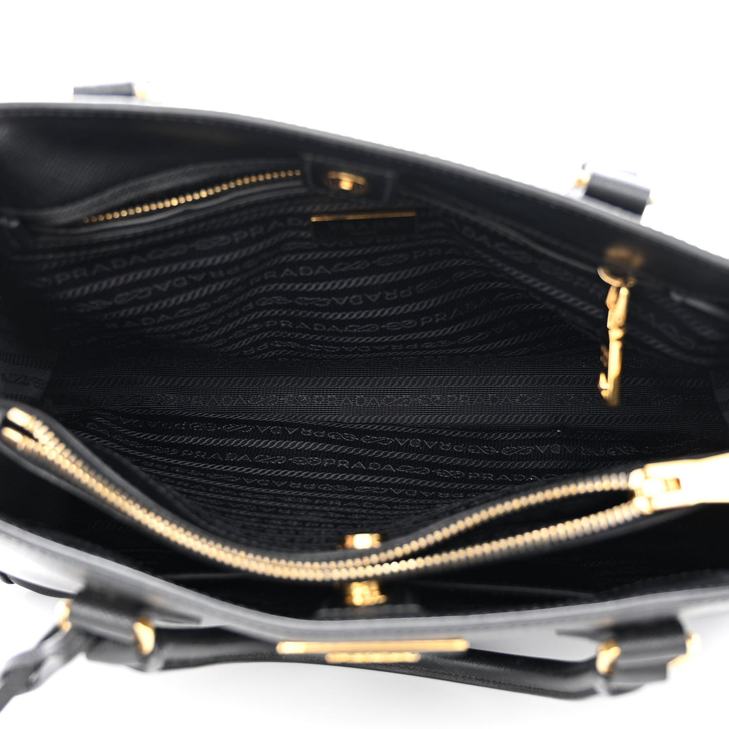 Saffiano Medium Galleria Double Zip Tote Black