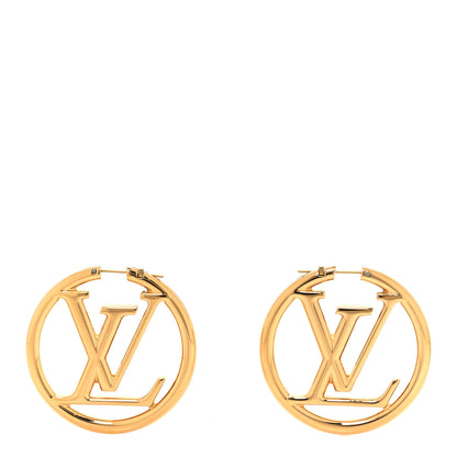 Louis Vuitton Metal Louise Hoop Earrings Gold 1 of 5