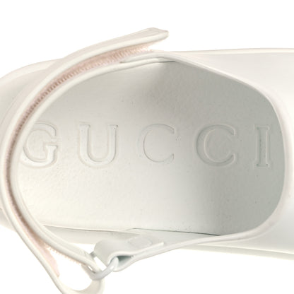 Gucci Soft Rubber Horsebit Touch Womens Strapped Sandals 39 Great White 9 of 9