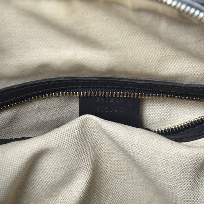 Gucci Monogram Selleria Calfskin Vintage Web Medium Boston Beige Blue 8 of 12