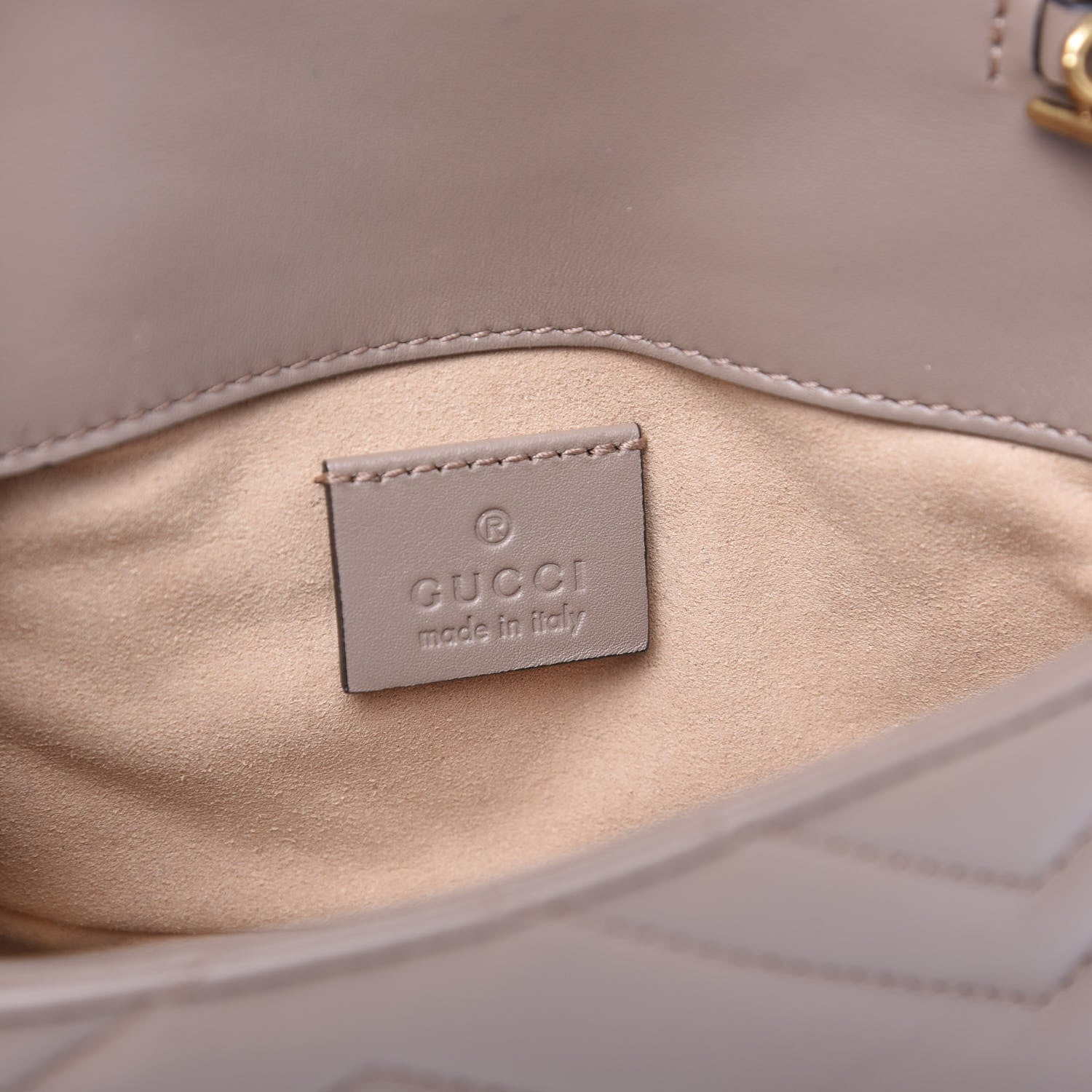 Gucci Calfskin Matelasse Super Mini GG Marmont Shoulder Bag Porcelain Rose 5 of 10
