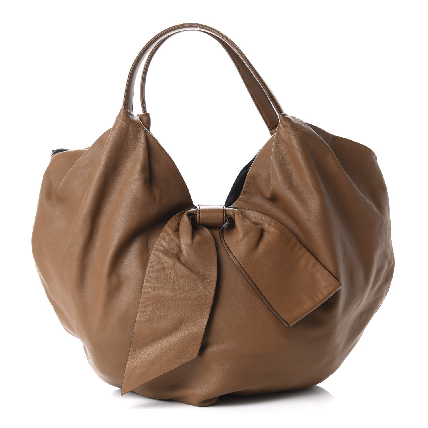 Valentino Garavani Nappa 360 Bow Shoulder Bag Brown 660124