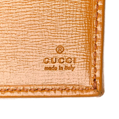 Gucci GG Supreme Monogram Textured Calfskin Retro Interlocking G Passport Case Beige Yellow 6 of 9