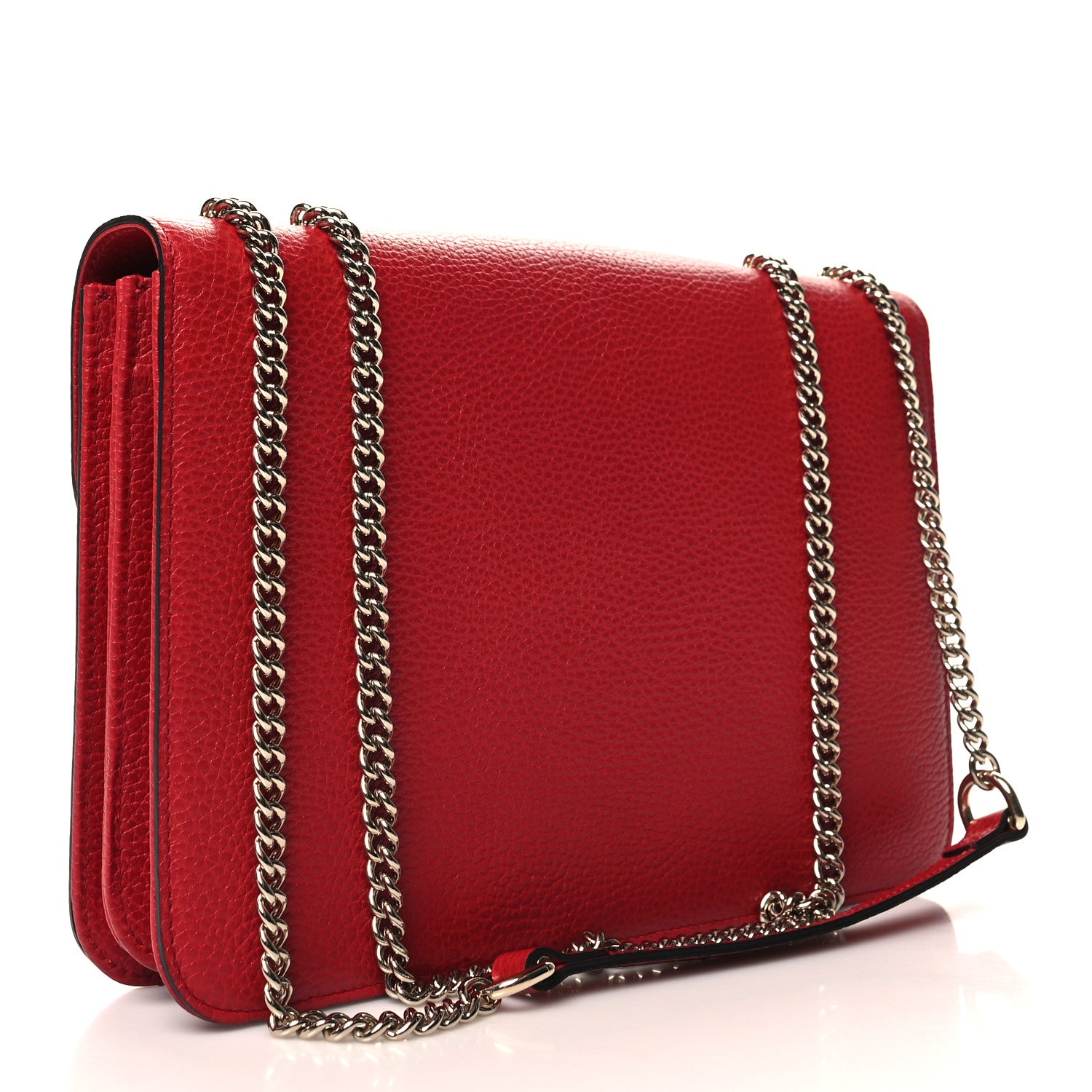 Gucci Dollar Calfskin Interlocking G Shoulder Bag Red 3 of 13