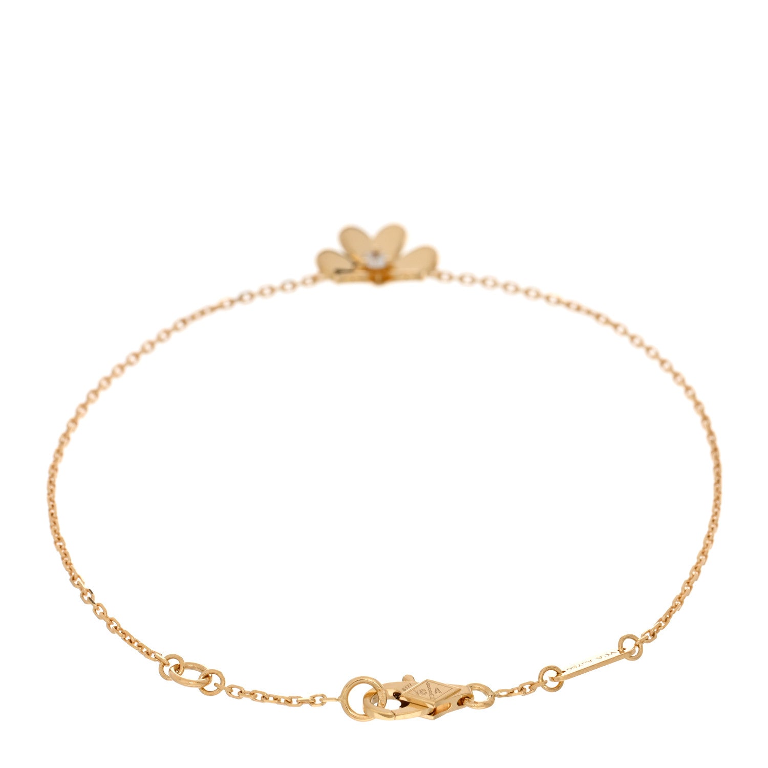 Van Cleef & Arpels 18K Yellow Gold Diamond Mini Frivole Bracelet 2 of 5
