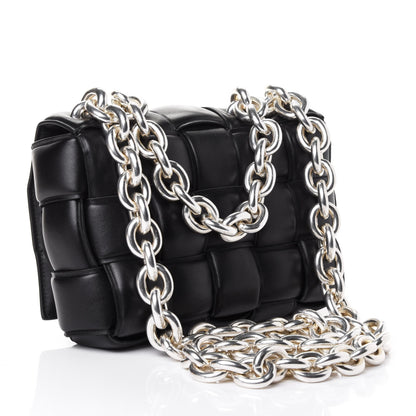 Bottega Veneta Lambskin Maxi Intreccio Padded Chain Cassette Crossbody Bag Black 2 of 4