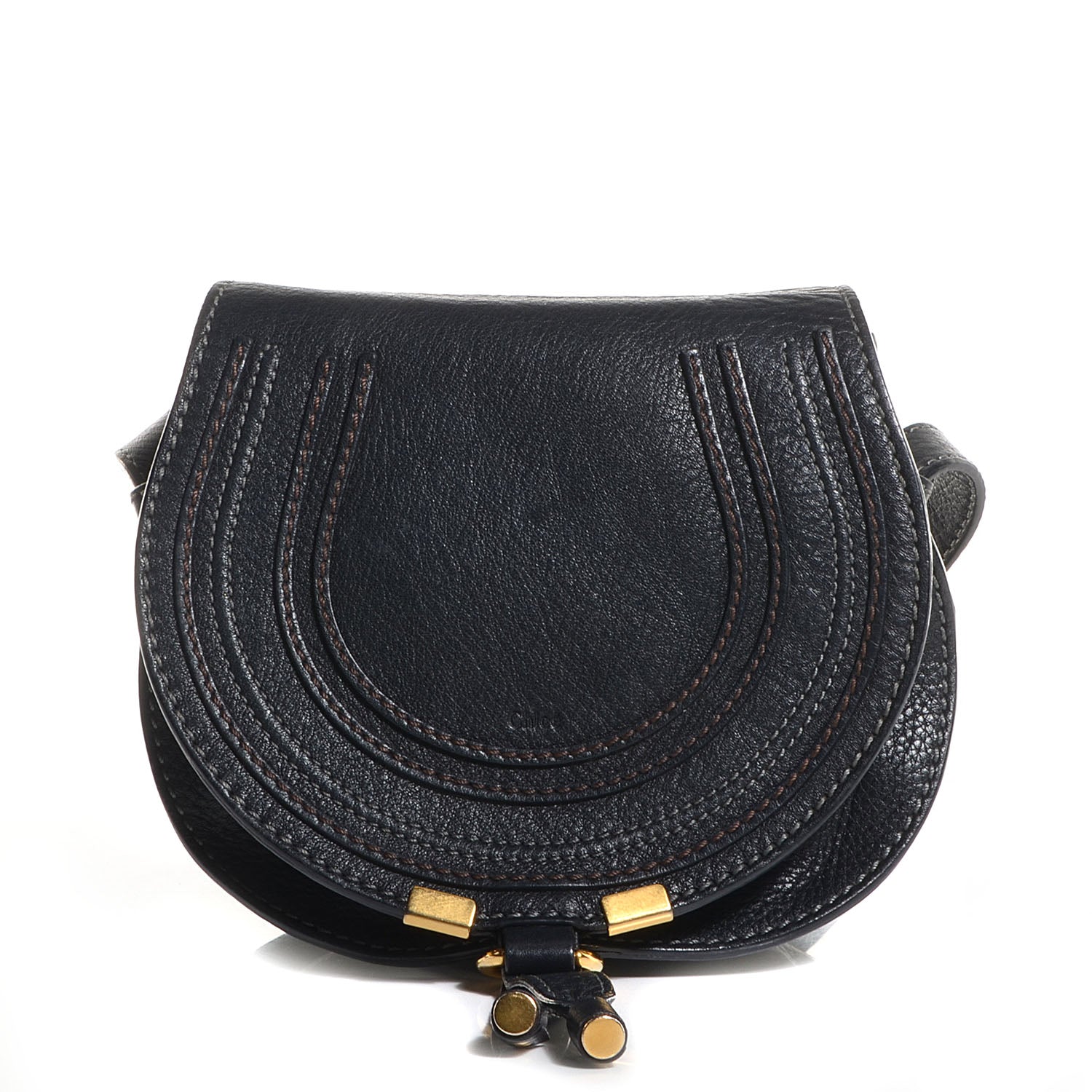 Chloe Calfskin Mini Marcie Round Crossbody Bag Black 1 of 6