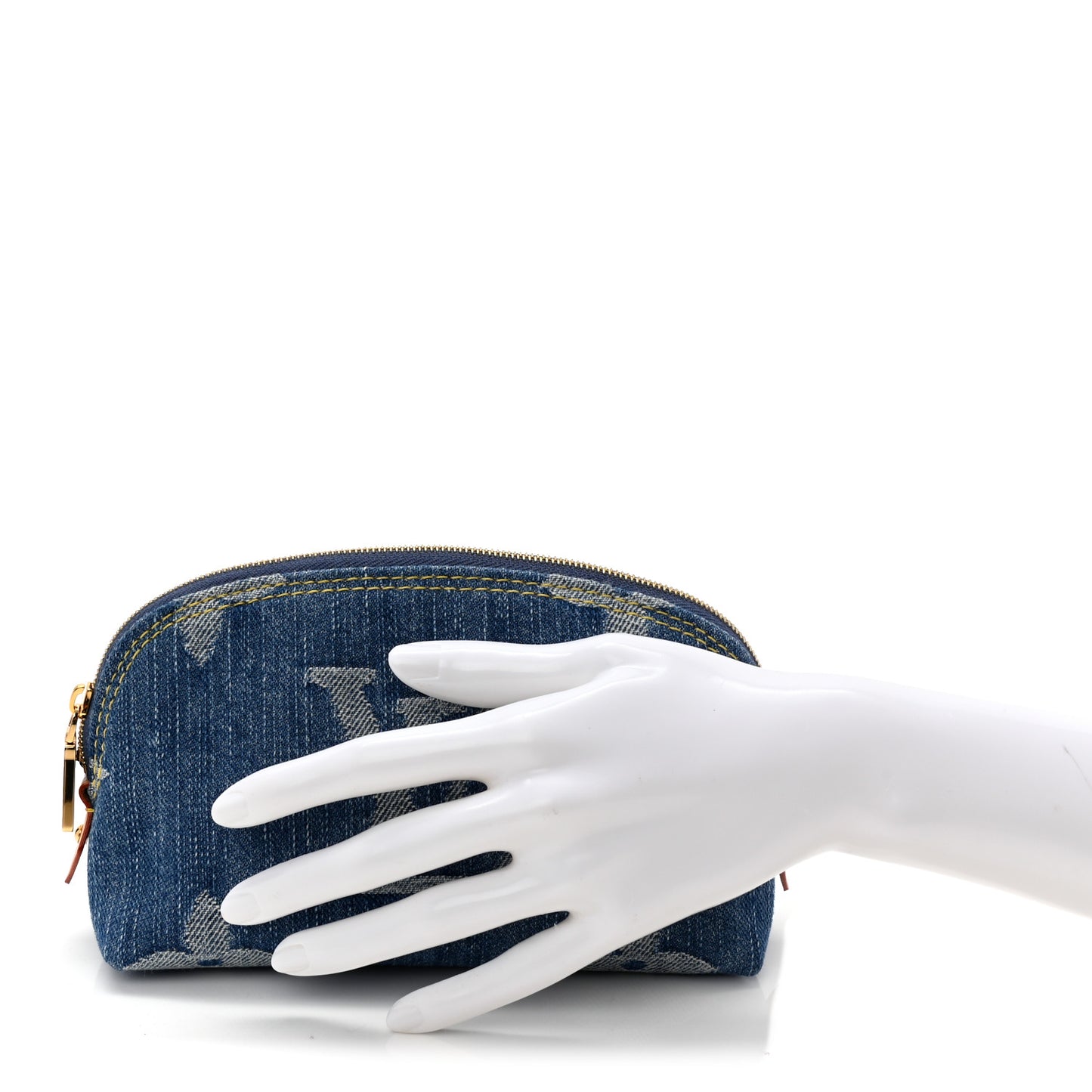 Denim Giant Monogram Pochette Cosmetique PM Denim Blue
