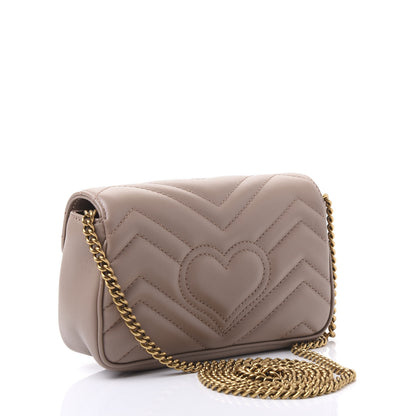 Gucci Calfskin Matelasse Super Mini GG Marmont Shoulder Bag Porcelain Rose 3 of 26