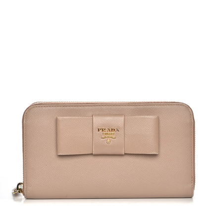 Prada Saffiano Fiocco Bow Zip Around Wallet Cammeo 1 of 13
