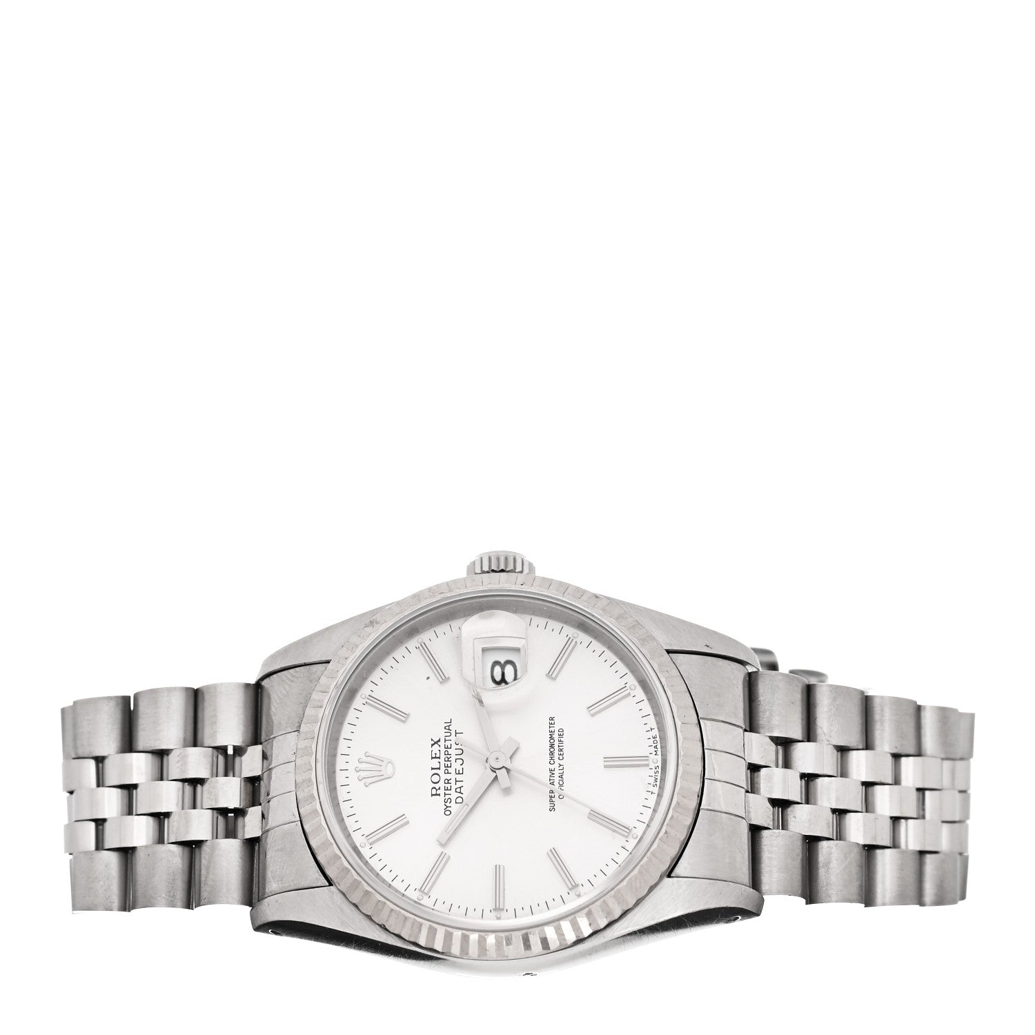 Rolex Stainless Steel 18K White Gold 36mm Oyster Perpetual Datejust Watch Silver 16234 2 of 4